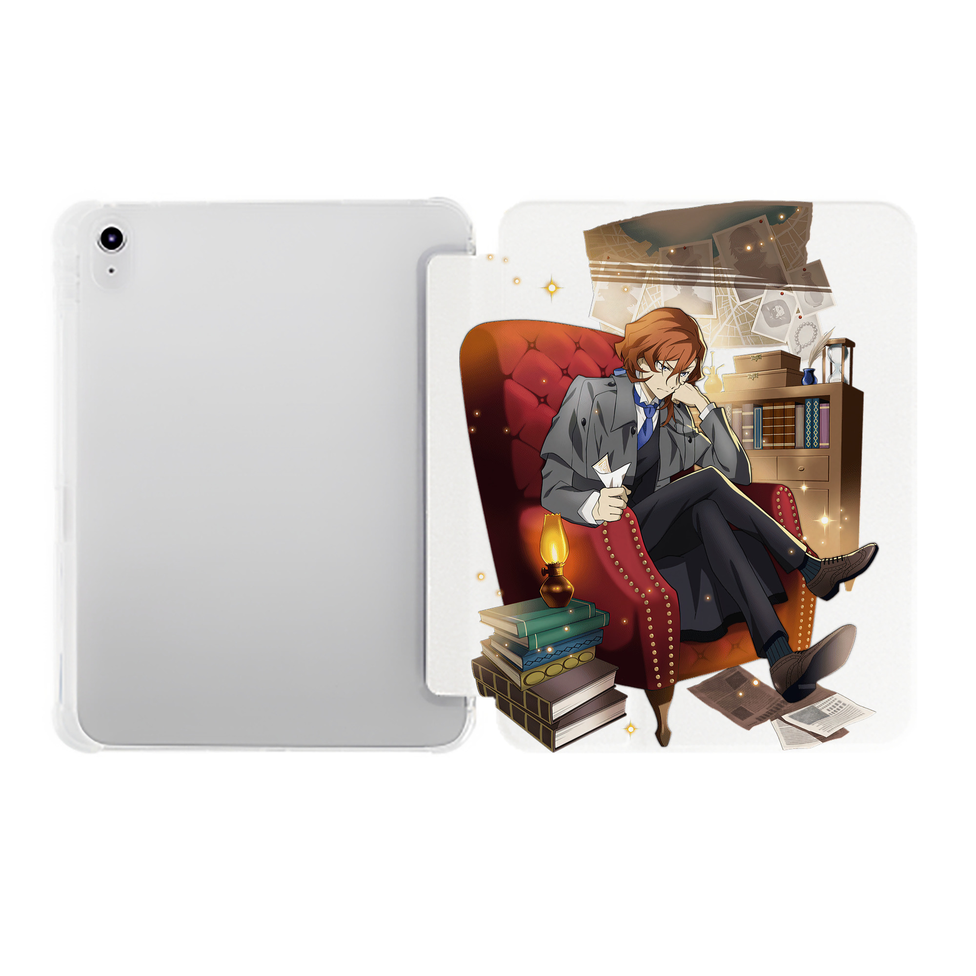 （画像用） 文豪ストレイドッグス Bungo Stray Dogs IPad ケース ペン収納付き 三つ折りスタンド PUレザー×シリコン 対応機種9.5/10.5/10.9インチ